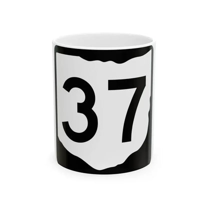 OH-37 (Ohio) (Road Sign) White Coffee Mug 11oz - Go Mug Yourself