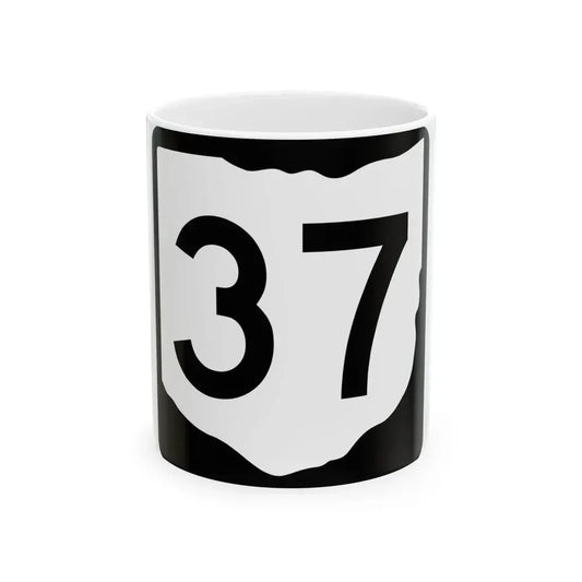 OH-37 (Ohio) (Road Sign) White Coffee Mug 11oz - Go Mug Yourself