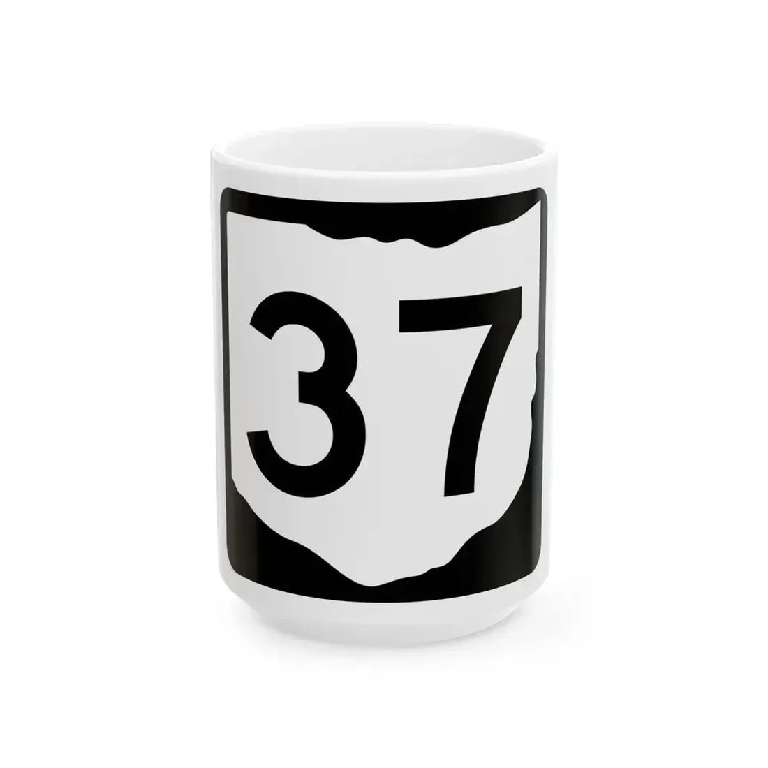 OH-37 (Ohio) (Road Sign) White Coffee Mug 15oz - Go Mug Yourself