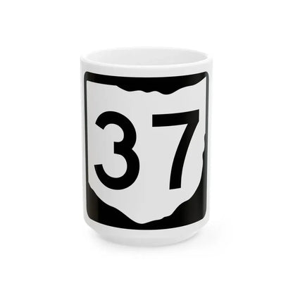 OH-37 (Ohio) (Road Sign) White Coffee Mug 15oz - Go Mug Yourself
