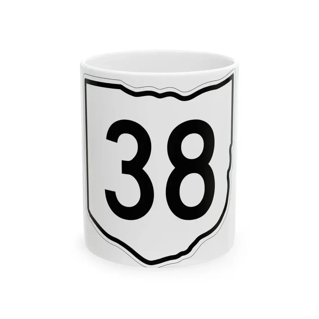 OH-38 1960 (Ohio) (Road Sign) White Coffee Mug 11oz - Go Mug Yourself
