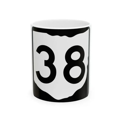 OH-38 (Ohio) (Road Sign) White Coffee Mug 11oz - Go Mug Yourself