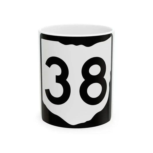 OH-38 (Ohio) (Road Sign) White Coffee Mug 11oz - Go Mug Yourself
