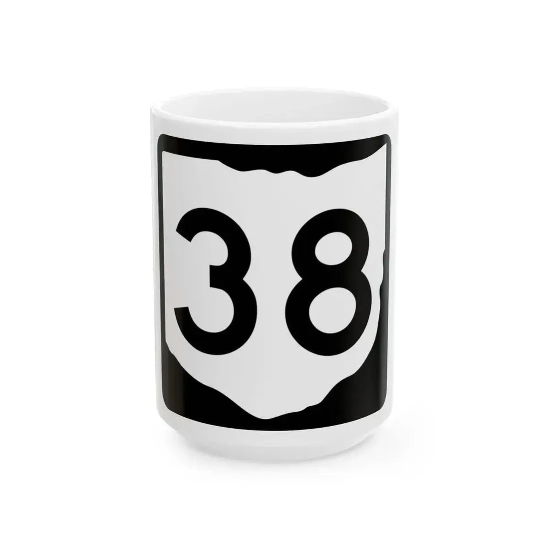 OH-38 (Ohio) (Road Sign) White Coffee Mug 15oz - Go Mug Yourself