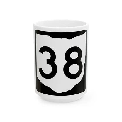 OH-38 (Ohio) (Road Sign) White Coffee Mug 15oz - Go Mug Yourself