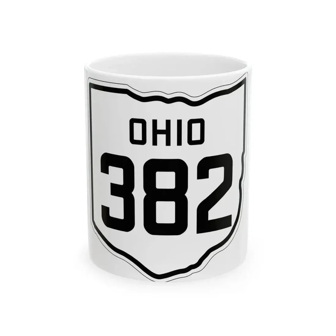 OH-382 1927 (Ohio) (Road Sign) White Coffee Mug 11oz - Go Mug Yourself