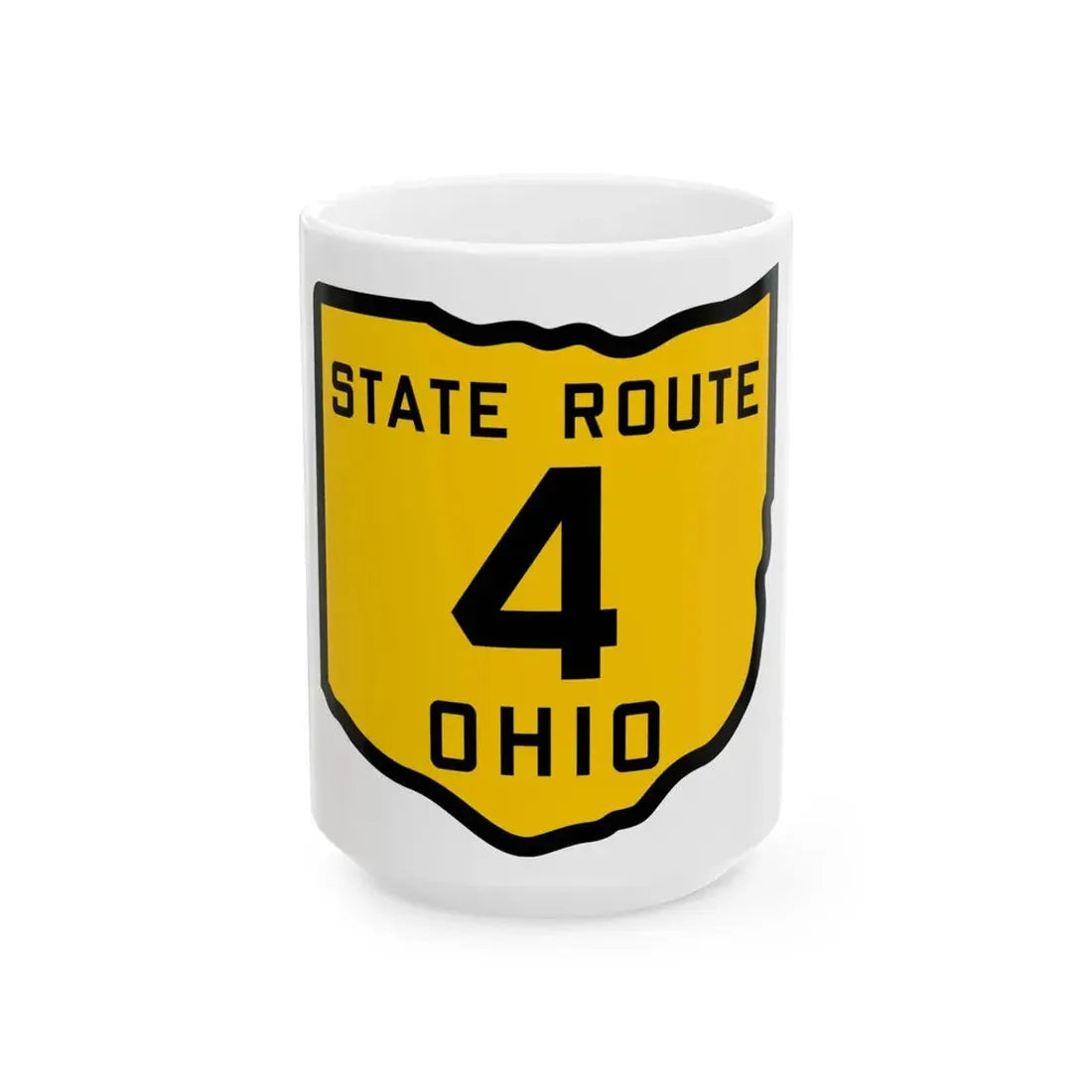 OH-4 1920 (Ohio) (Road Sign) White Coffee Mug 15oz - Go Mug Yourself