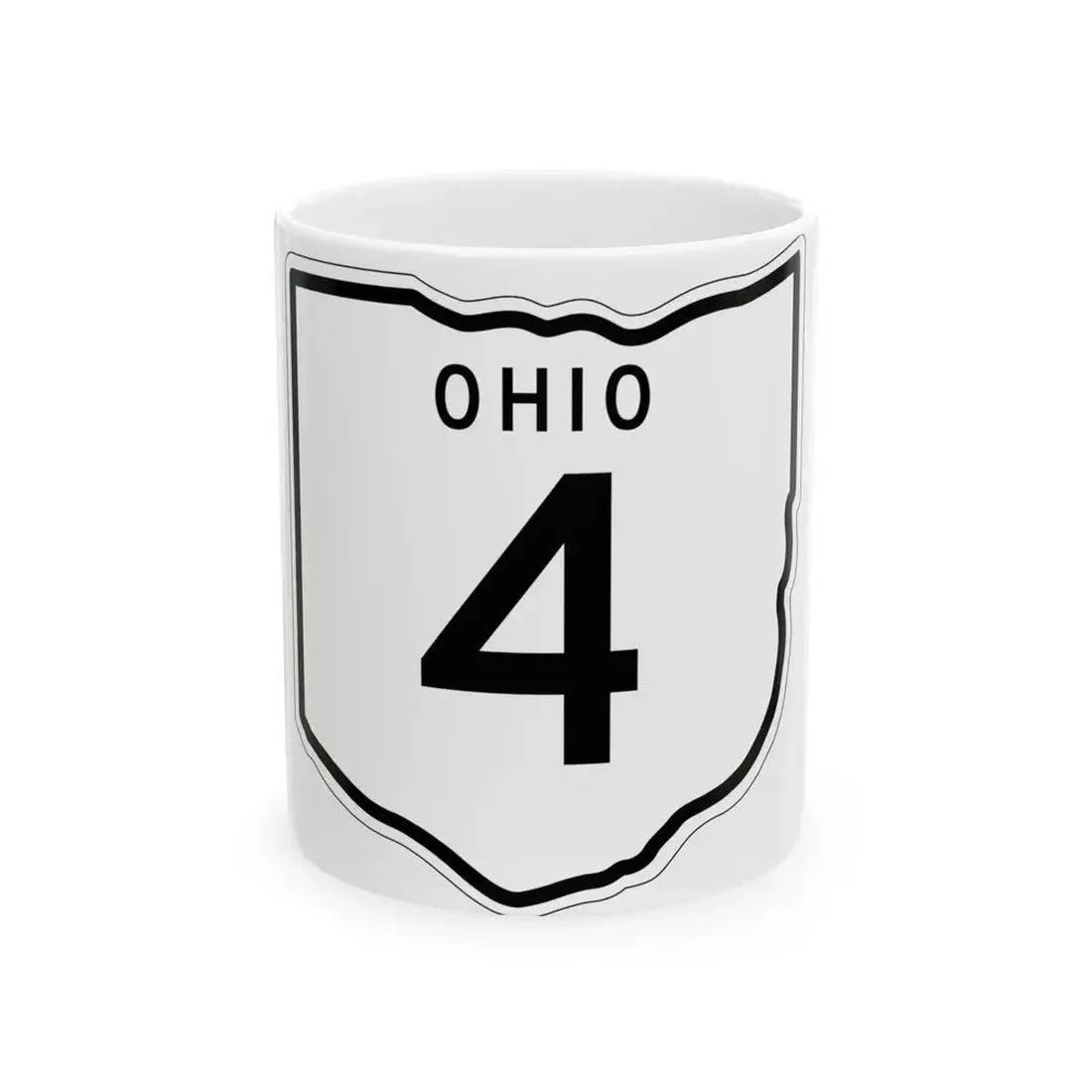 OH-4 1948 (Ohio) (Road Sign) White Coffee Mug 11oz - Go Mug Yourself
