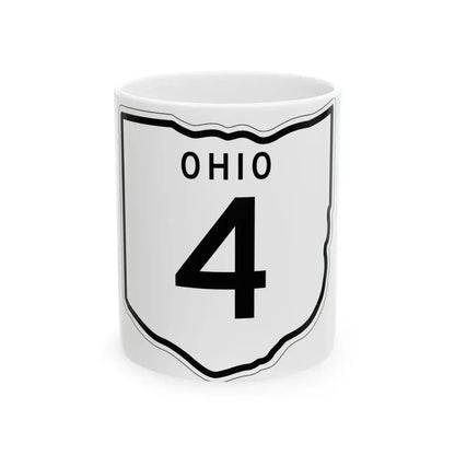 OH-4 1948 (Ohio) (Road Sign) White Coffee Mug 11oz - Go Mug Yourself