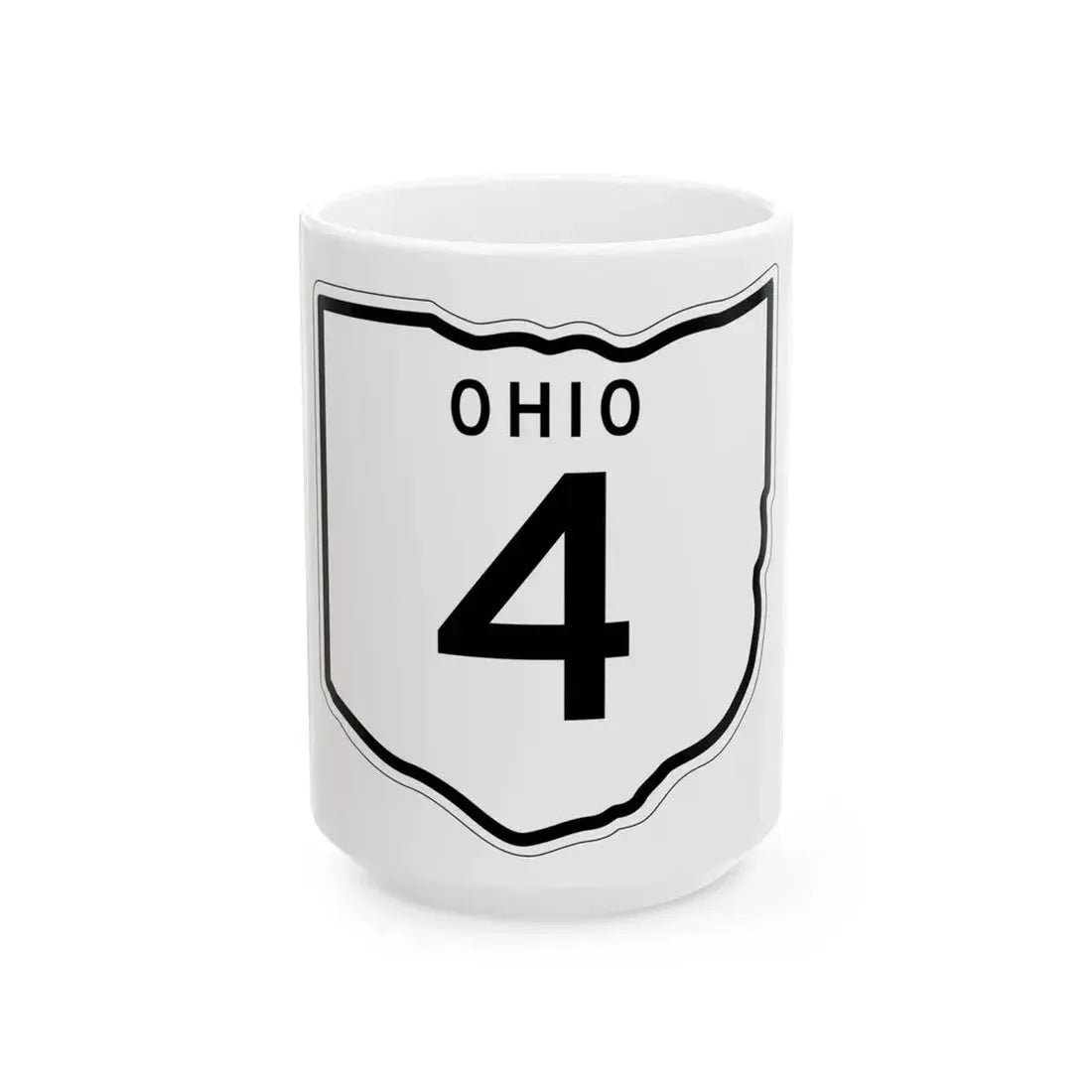 OH-4 1948 (Ohio) (Road Sign) White Coffee Mug 15oz - Go Mug Yourself