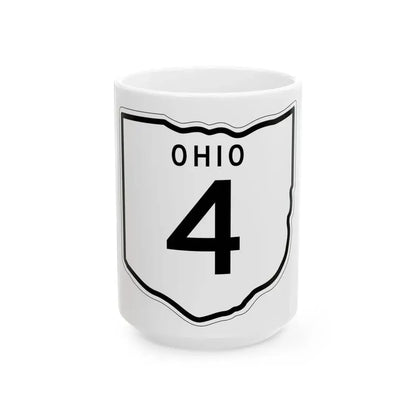 OH-4 1948 (Ohio) (Road Sign) White Coffee Mug 15oz - Go Mug Yourself