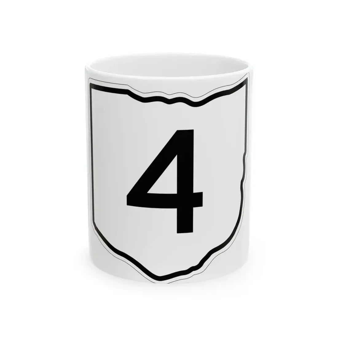 OH-4 1960 (Ohio) (Road Sign) White Coffee Mug 11oz - Go Mug Yourself