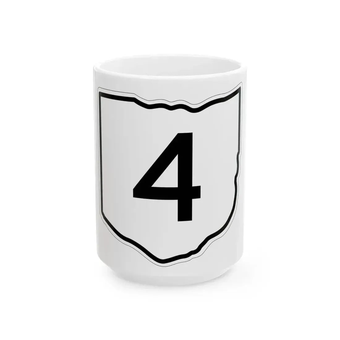 OH-4 1960 (Ohio) (Road Sign) White Coffee Mug 15oz - Go Mug Yourself