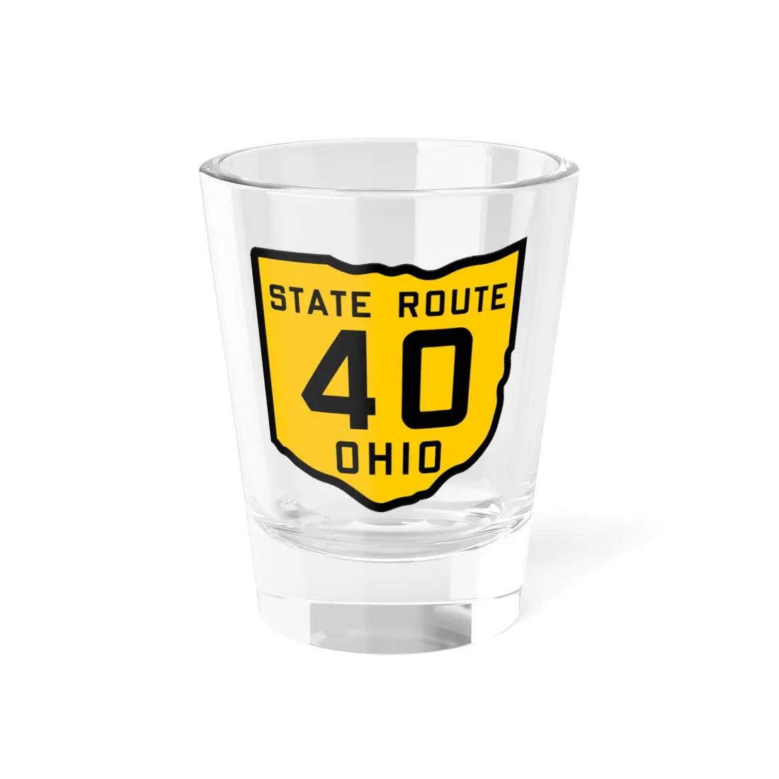 OH-40 1920 (Ohio) (Road Sign) Shot Glass 1.5oz 1.5oz - Go Mug Yourself