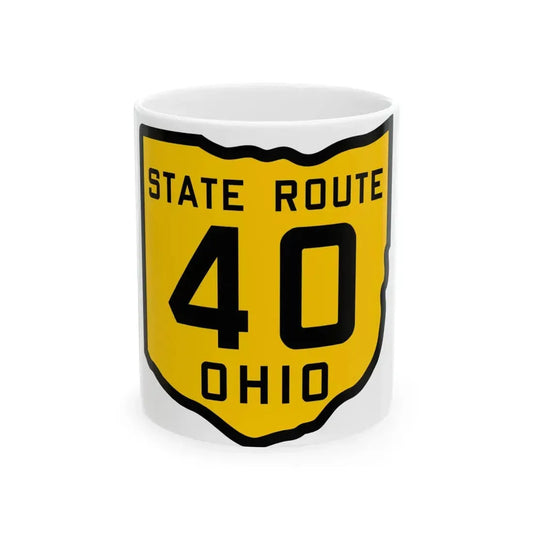 OH-40 1920 (Ohio) (Road Sign) White Coffee Mug 11oz - Go Mug Yourself