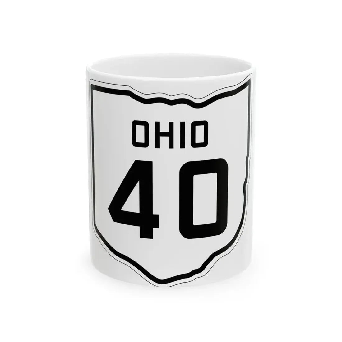 OH-40 1927 (Ohio) (Road Sign) White Coffee Mug 11oz - Go Mug Yourself