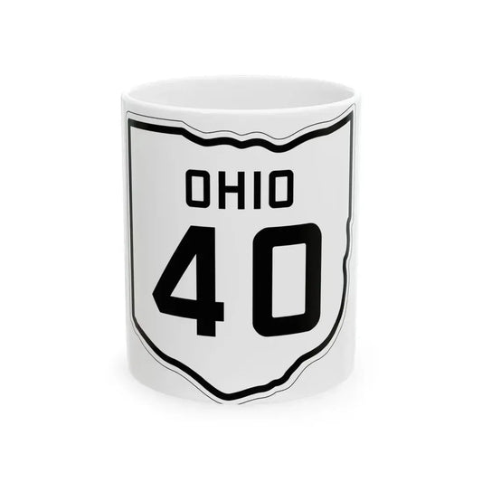 OH-40 1927 (Ohio) (Road Sign) White Coffee Mug 11oz - Go Mug Yourself