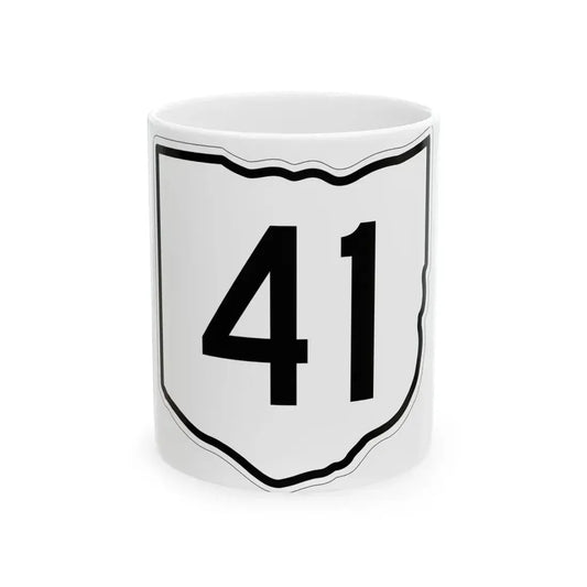 OH-41 1960 (Ohio) (Road Sign) White Coffee Mug 11oz - Go Mug Yourself