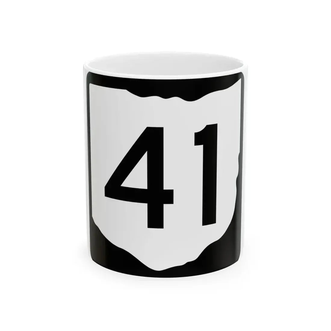 OH-41 (Ohio) (Road Sign) White Coffee Mug 11oz - Go Mug Yourself