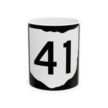 OH-41 (Ohio) (Road Sign) White Coffee Mug 11oz - Go Mug Yourself