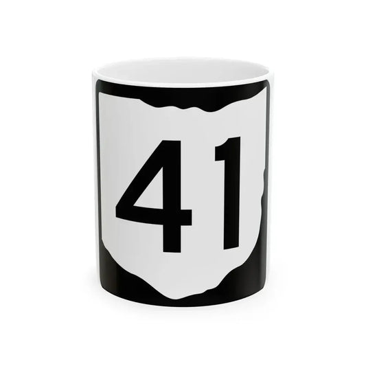 OH-41 (Ohio) (Road Sign) White Coffee Mug 11oz - Go Mug Yourself
