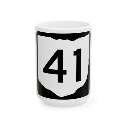 OH-41 (Ohio) (Road Sign) White Coffee Mug 15oz - Go Mug Yourself