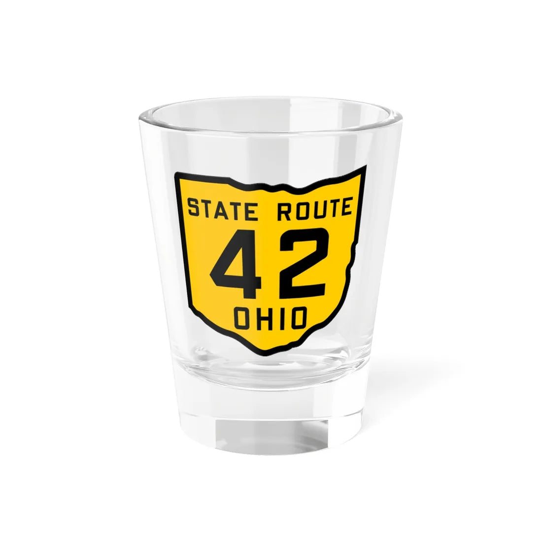 OH-42 1920 (Ohio) (Road Sign) Shot Glass 1.5oz 1.5oz - Go Mug Yourself