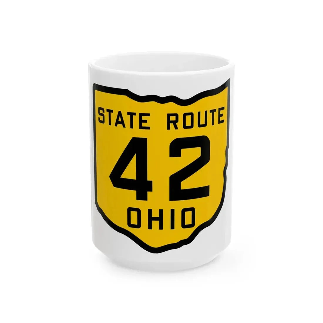 OH-42 1920 (Ohio) (Road Sign) White Coffee Mug 15oz - Go Mug Yourself