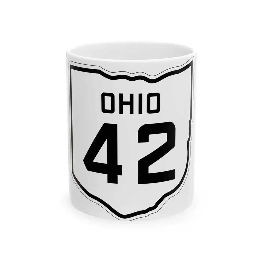 OH-42 1927 (Ohio) (Road Sign) White Coffee Mug 11oz - Go Mug Yourself