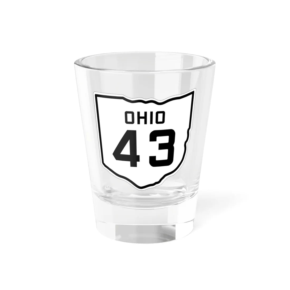 OH-43 1927 (Ohio) (Road Sign) Shot Glass 1.5oz - Go Mug Yourself