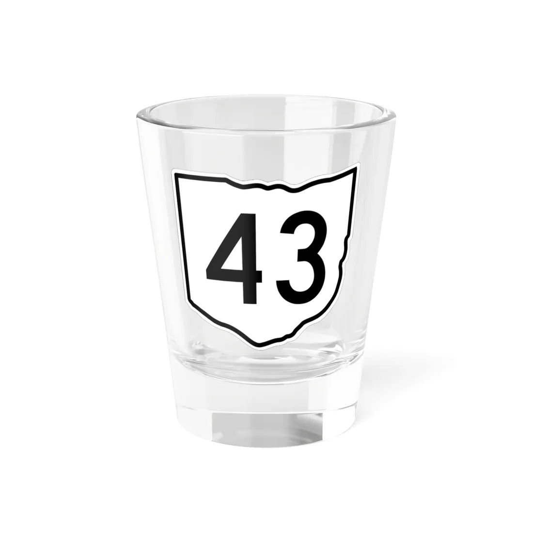 OH-43 1960 (Ohio) (Road Sign) Shot Glass 1.5oz 1.5oz - Go Mug Yourself