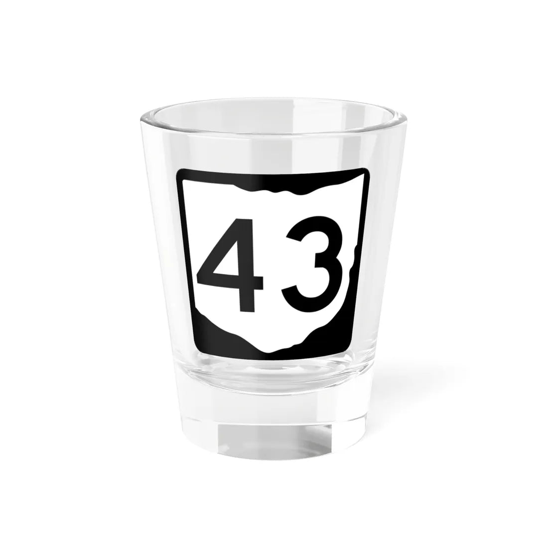 OH-43 (Ohio) (Road Sign) Shot Glass 1.5oz 1.5oz - Go Mug Yourself
