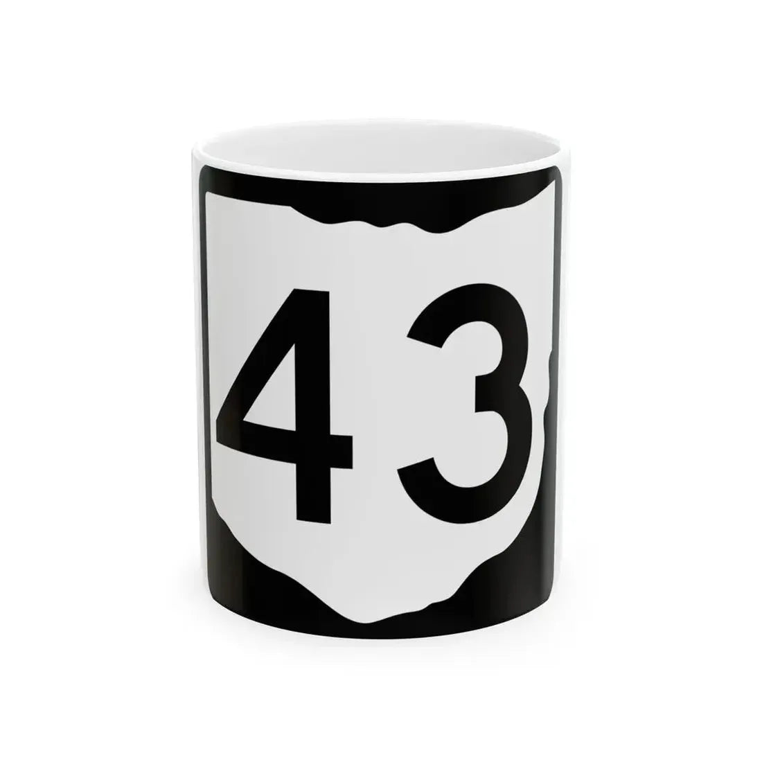 OH-43 (Ohio) (Road Sign) White Coffee Mug 11oz - Go Mug Yourself