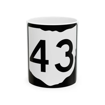 OH-43 (Ohio) (Road Sign) White Coffee Mug 11oz - Go Mug Yourself