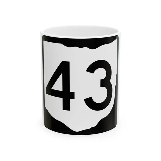 OH-43 (Ohio) (Road Sign) White Coffee Mug 11oz - Go Mug Yourself