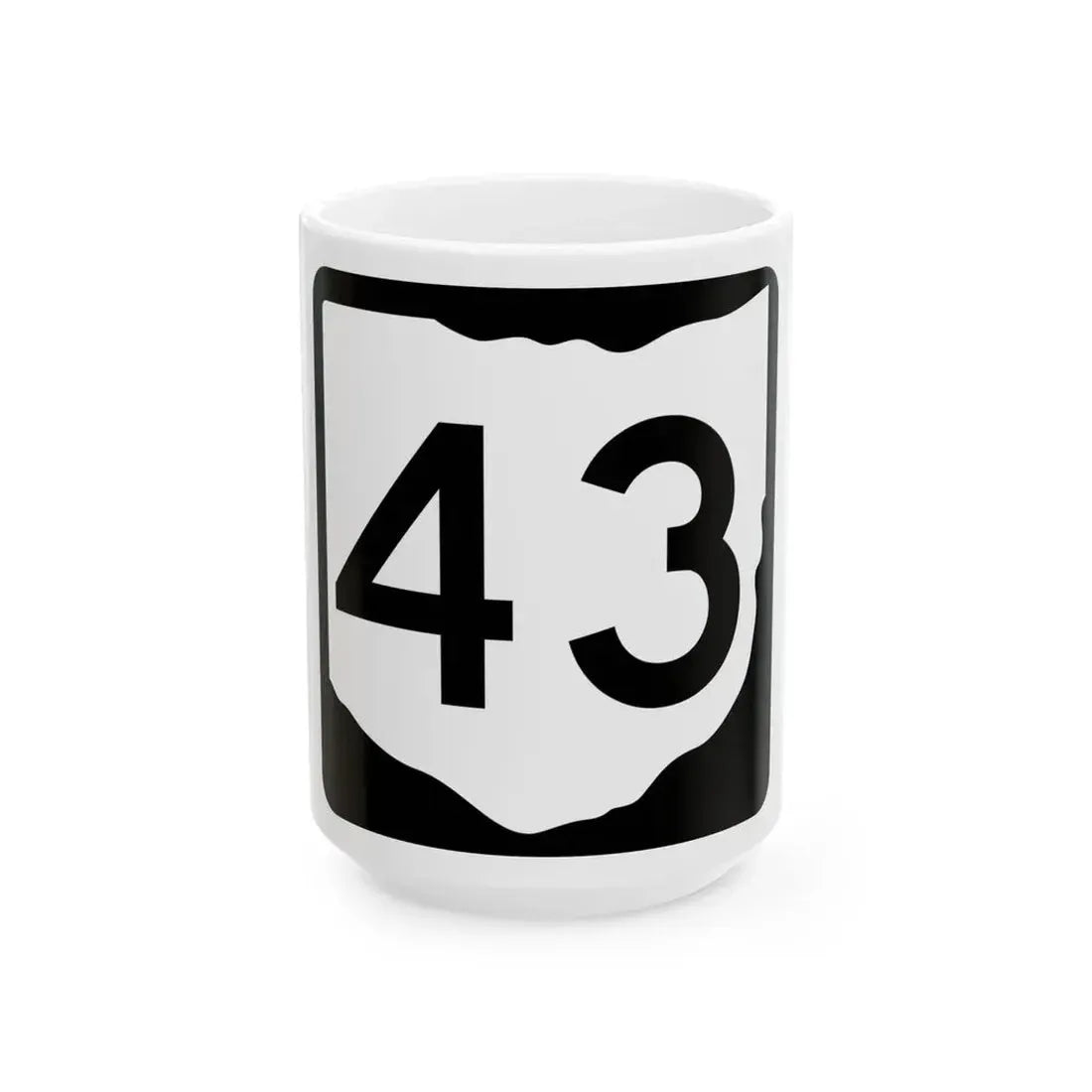 OH-43 (Ohio) (Road Sign) White Coffee Mug 15oz - Go Mug Yourself