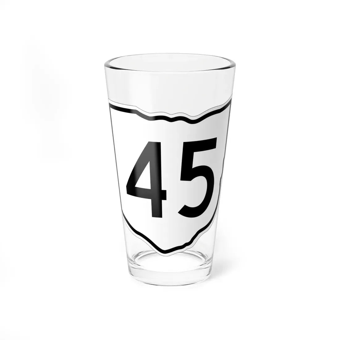 OH-45 1960 (Ohio) (Road Sign) Pint Glass 16oz 16oz - Go Mug Yourself