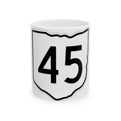 OH-45 1960 (Ohio) (Road Sign) White Coffee Mug 11oz - Go Mug Yourself
