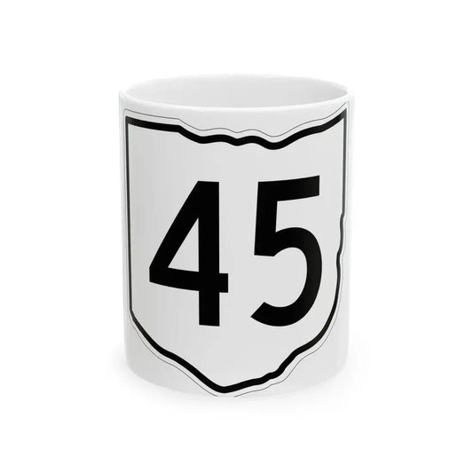 OH-45 1960 (Ohio) (Road Sign) White Coffee Mug 11oz - Go Mug Yourself
