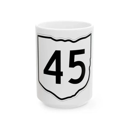 OH-45 1960 (Ohio) (Road Sign) White Coffee Mug 15oz - Go Mug Yourself