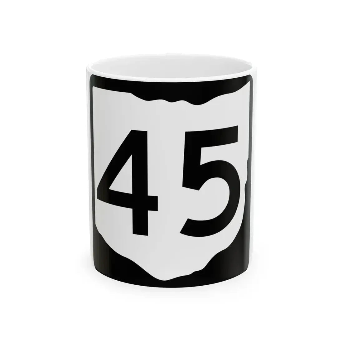OH-45 (Ohio) (Road Sign) White Coffee Mug 11oz - Go Mug Yourself