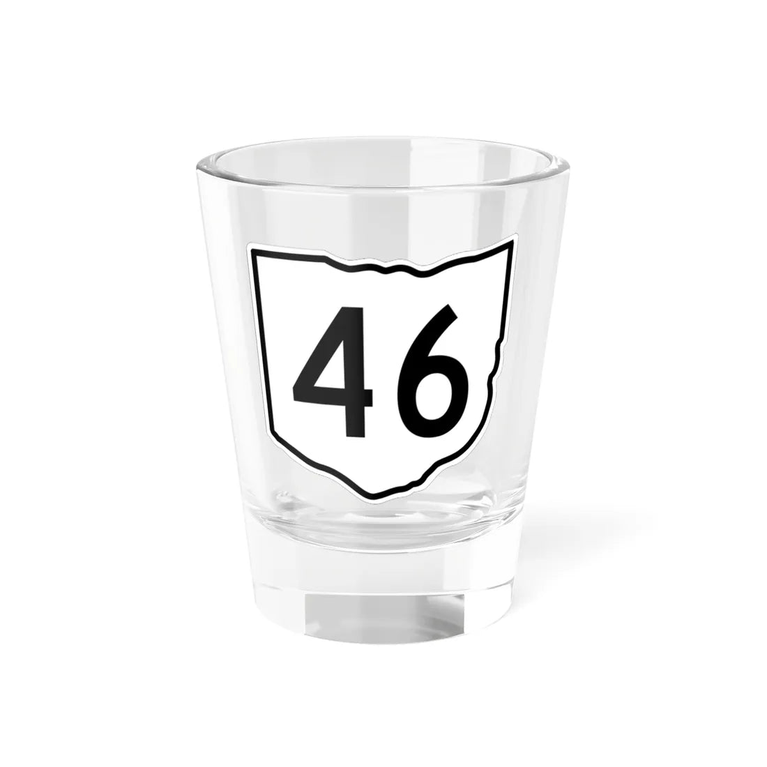 OH-46 1960 (Ohio) (Road Sign) Shot Glass 1.5oz 1.5oz - Go Mug Yourself