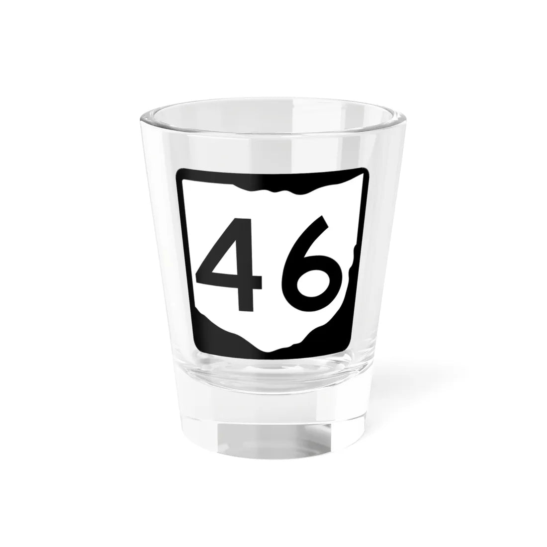OH-46 (Ohio) (Road Sign) Shot Glass 1.5oz 1.5oz - Go Mug Yourself