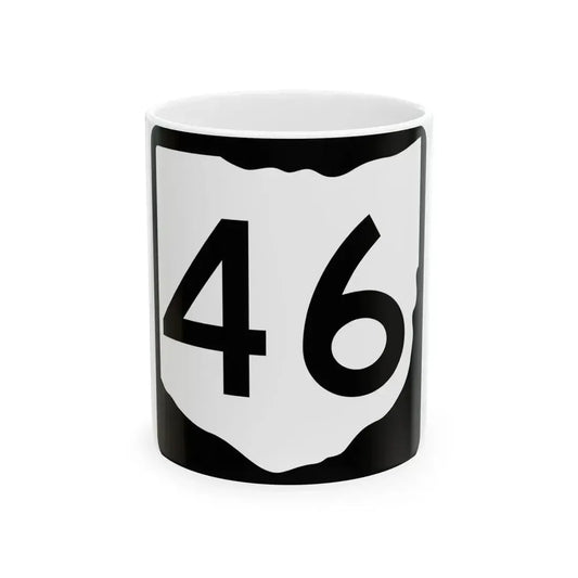 OH-46 (Ohio) (Road Sign) White Coffee Mug 11oz - Go Mug Yourself