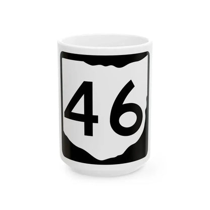OH-46 (Ohio) (Road Sign) White Coffee Mug 15oz - Go Mug Yourself