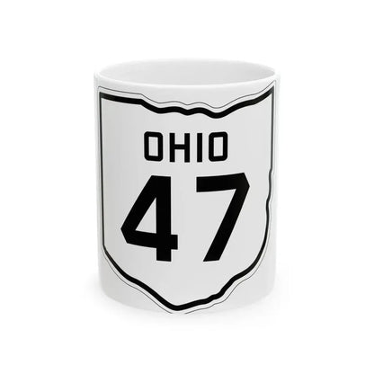 OH-47 1927 (Ohio) (Road Sign) White Coffee Mug 11oz - Go Mug Yourself