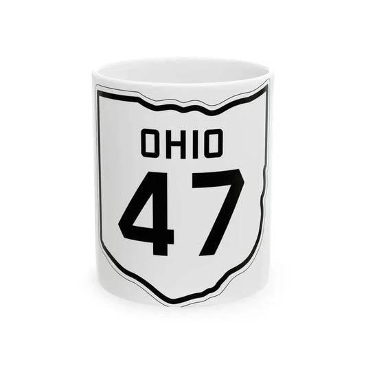 OH-47 1927 (Ohio) (Road Sign) White Coffee Mug 11oz - Go Mug Yourself