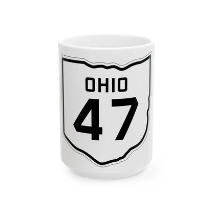 OH-47 1927 (Ohio) (Road Sign) White Coffee Mug 15oz - Go Mug Yourself