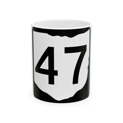 OH-47 (Ohio) (Road Sign) White Coffee Mug 11oz - Go Mug Yourself