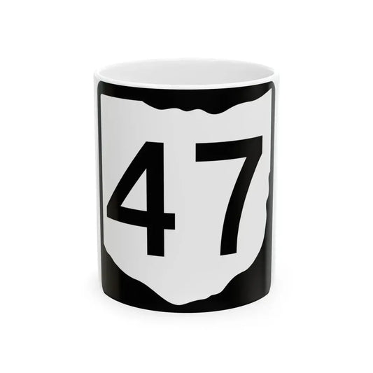 OH-47 (Ohio) (Road Sign) White Coffee Mug 11oz - Go Mug Yourself